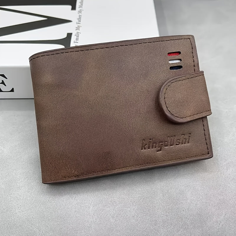 Men's Matte Faux Leather Wallet with Coin Pocket