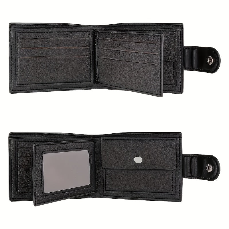 Men's Matte Faux Leather Wallet with Coin Pocket