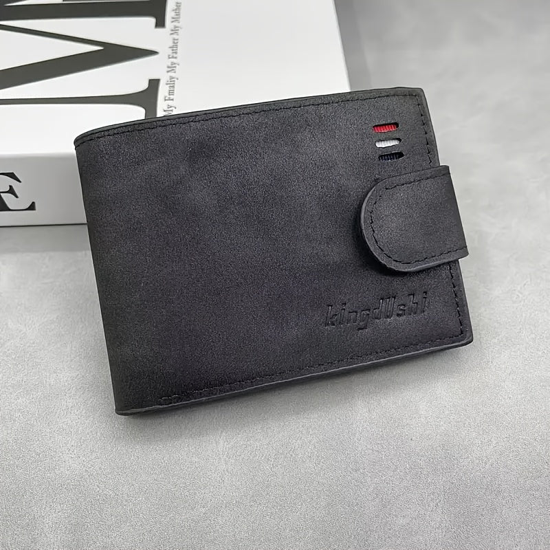 Men's Matte Faux Leather Wallet with Coin Pocket