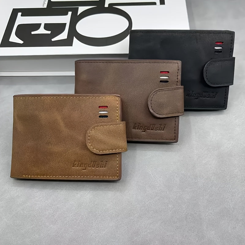 Men's Matte Faux Leather Wallet with Coin Pocket