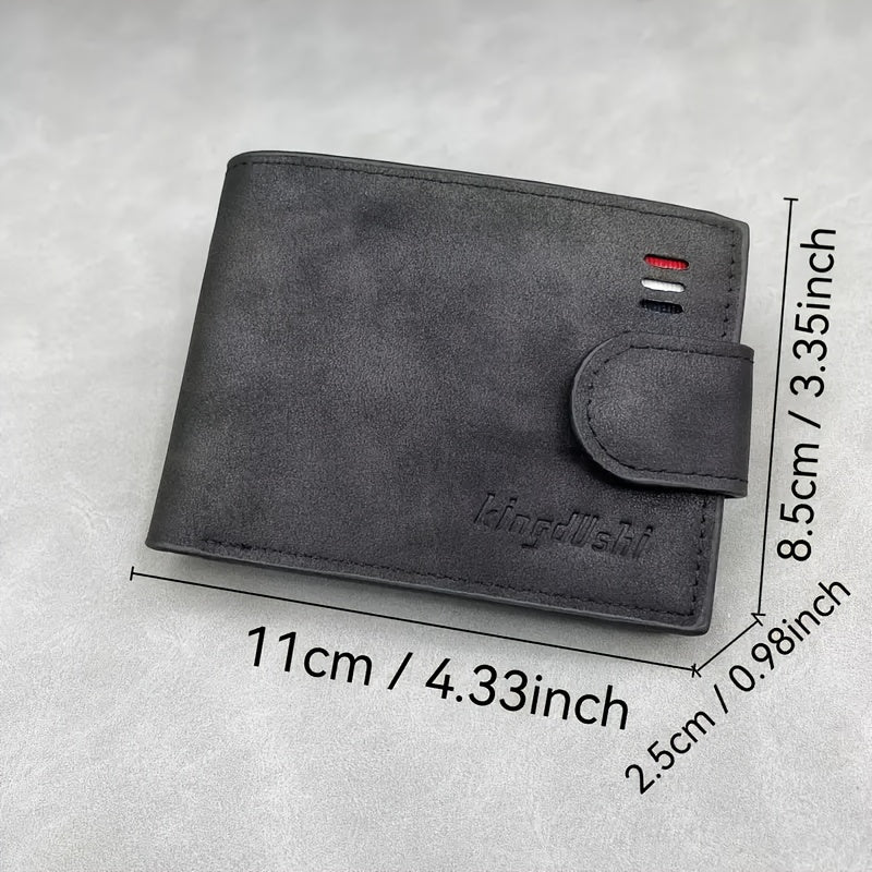 Men's Matte Faux Leather Wallet with Coin Pocket