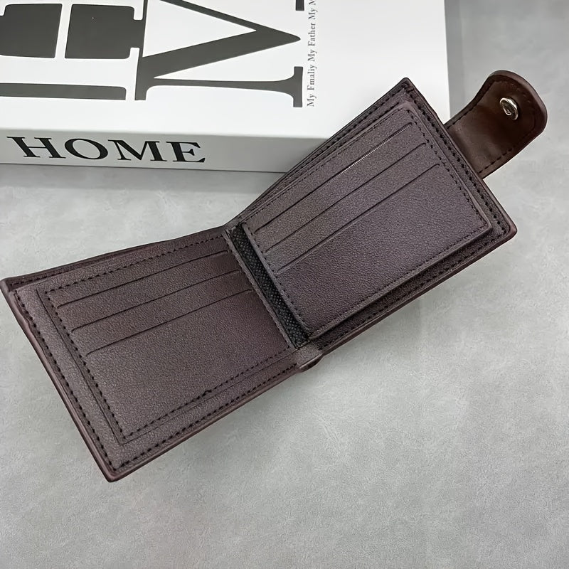 Men's Matte Faux Leather Wallet with Coin Pocket