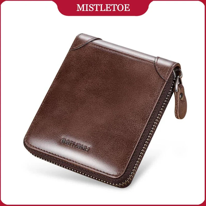 Business Leather Wallet - RFID Protection & Vintage Style