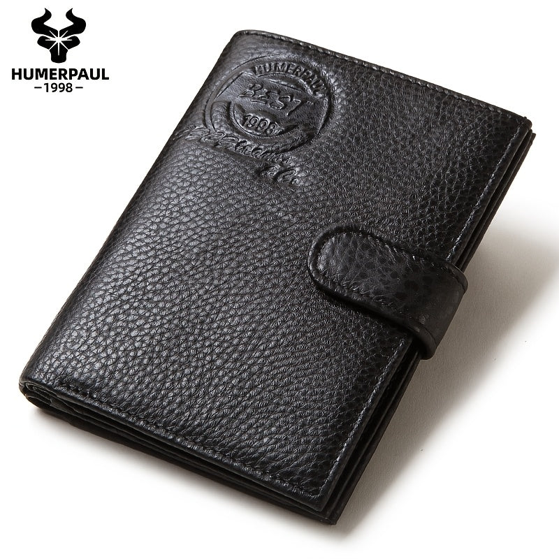 Men's Passport and Card Wallet, Cowhide Leather
