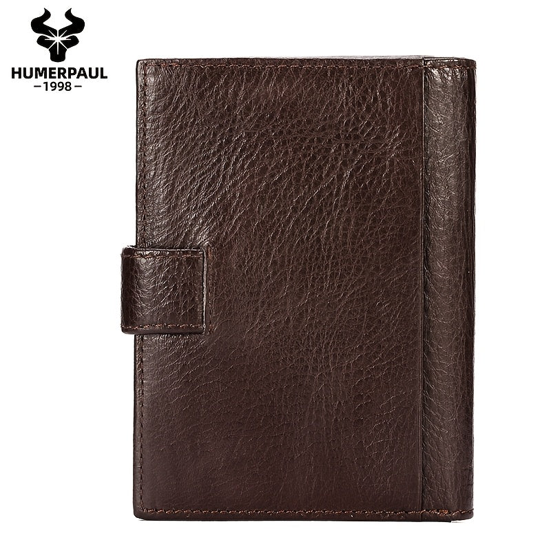Men's Passport and Card Wallet, Cowhide Leather