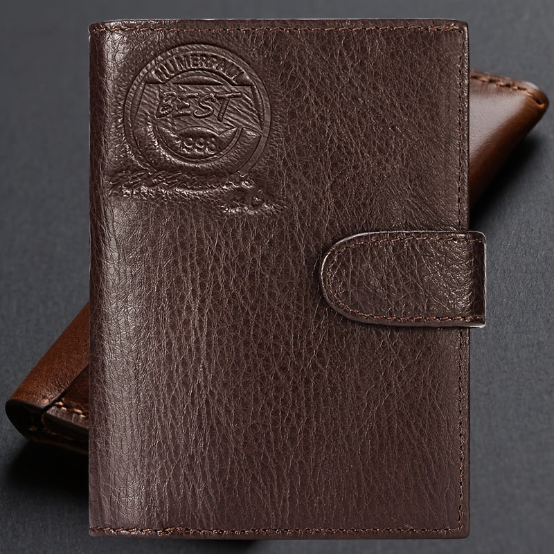 Men's Passport and Card Wallet, Cowhide Leather