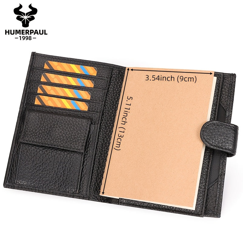 Men's Passport and Card Wallet, Cowhide Leather
