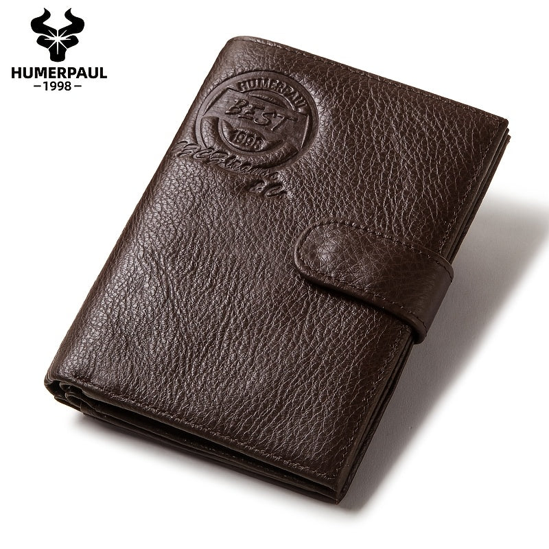 Men's Passport and Card Wallet, Cowhide Leather