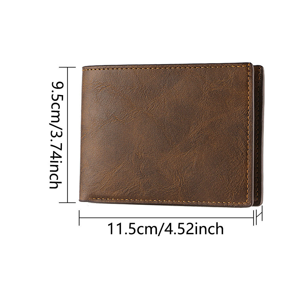 Personalized Men's Wallet Black Faux Leather with Coin Pocket