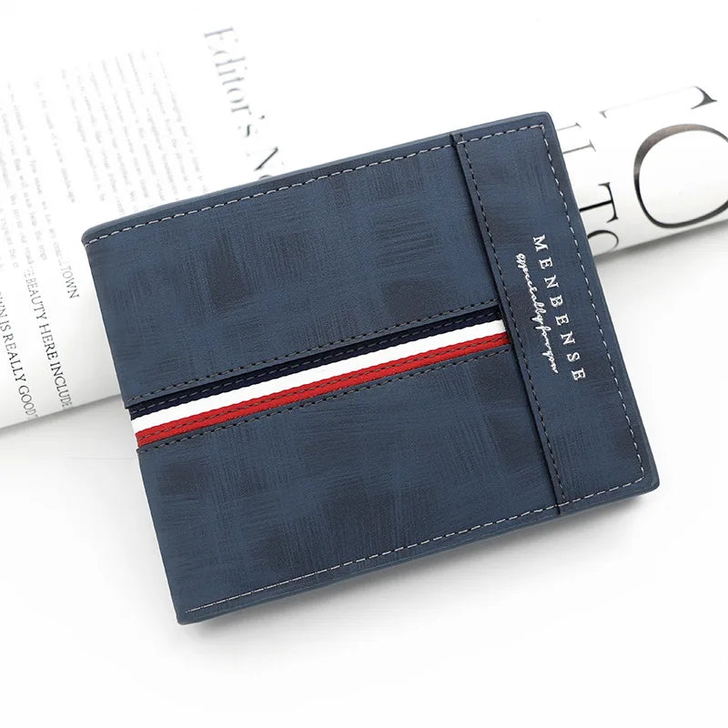 Men's Wallet with Zippered Coin Pocket, Tricolor Stripe Image