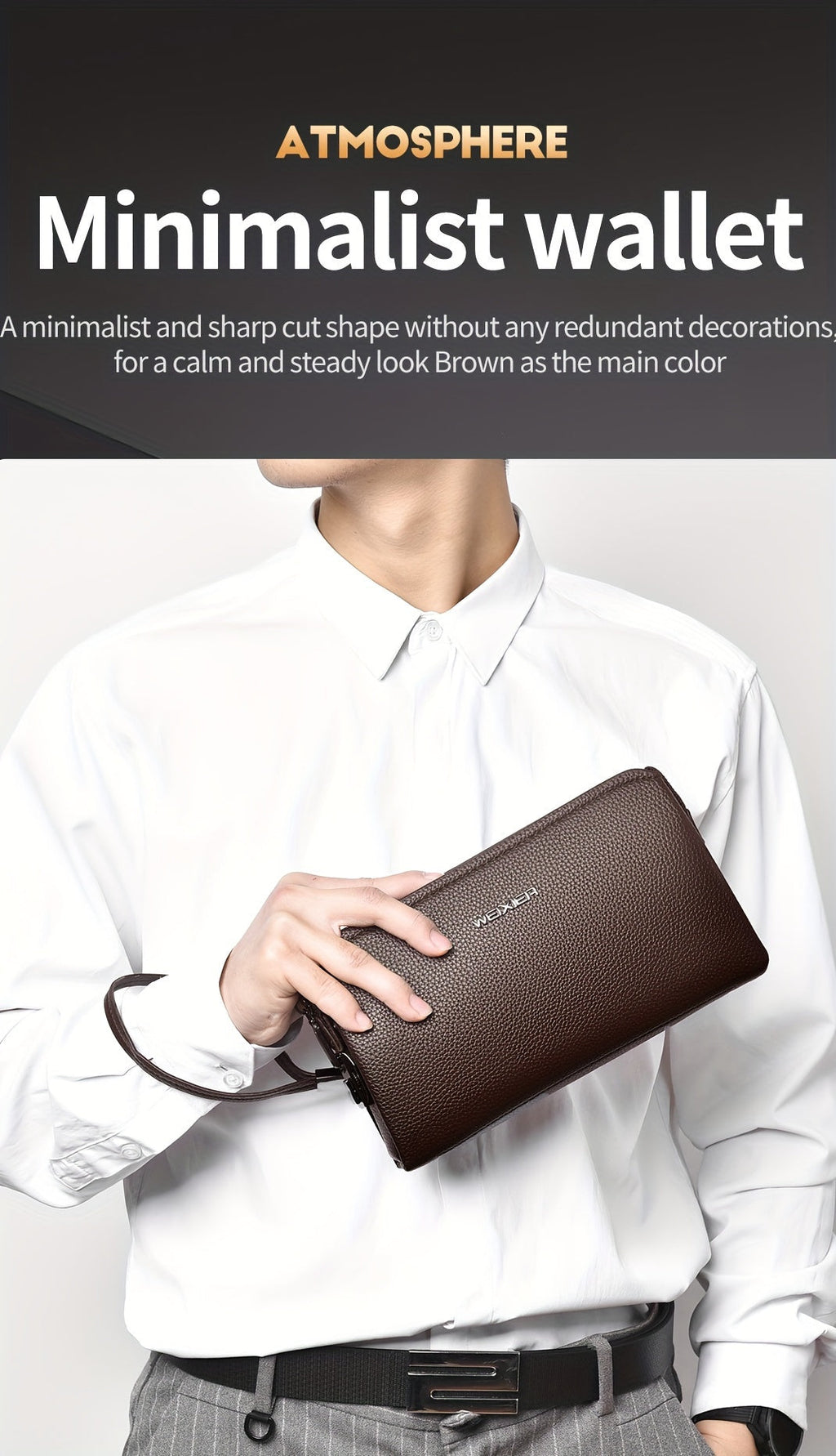 Men's Zip Wallet with Lock and 12 Card Slots