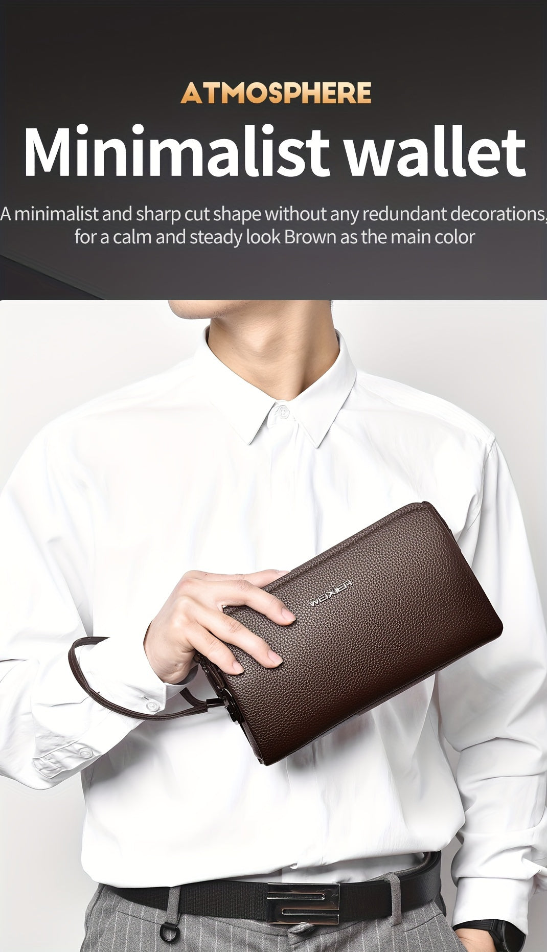 Men's Zip Wallet with Lock and 12 Card Slots