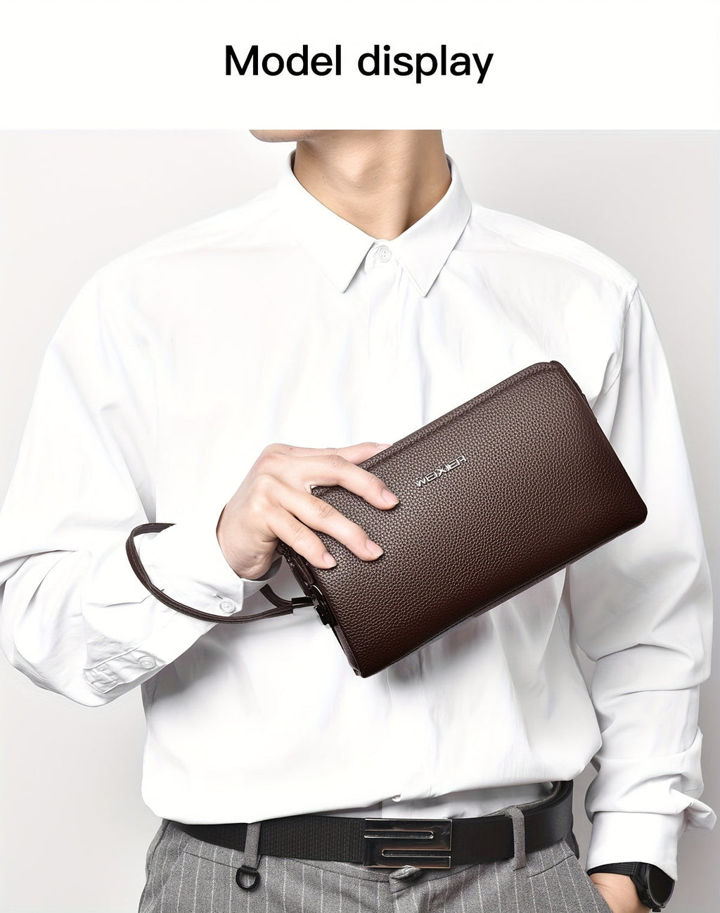 Men's Zip Wallet with Lock and 12 Card Slots