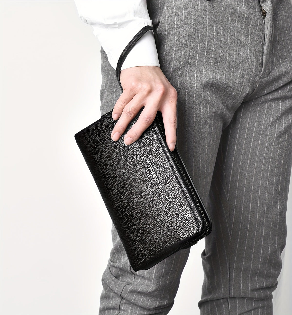 Men's Zip Wallet with Lock and 12 Card Slots