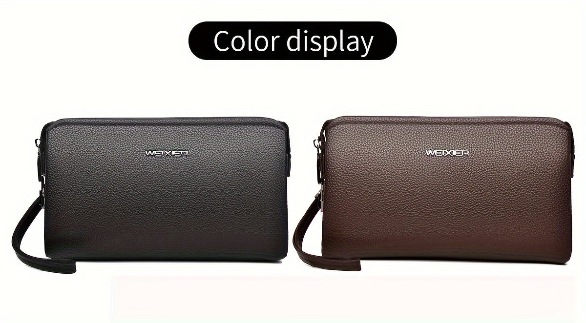 Men's Zip Wallet with Lock and 12 Card Slots