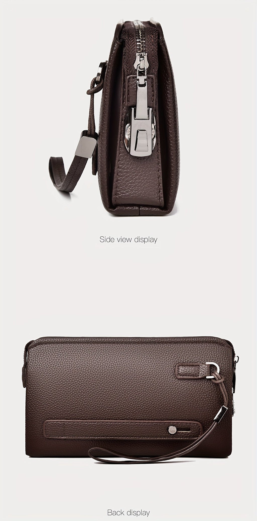 Men's Zip Wallet with Lock and 12 Card Slots