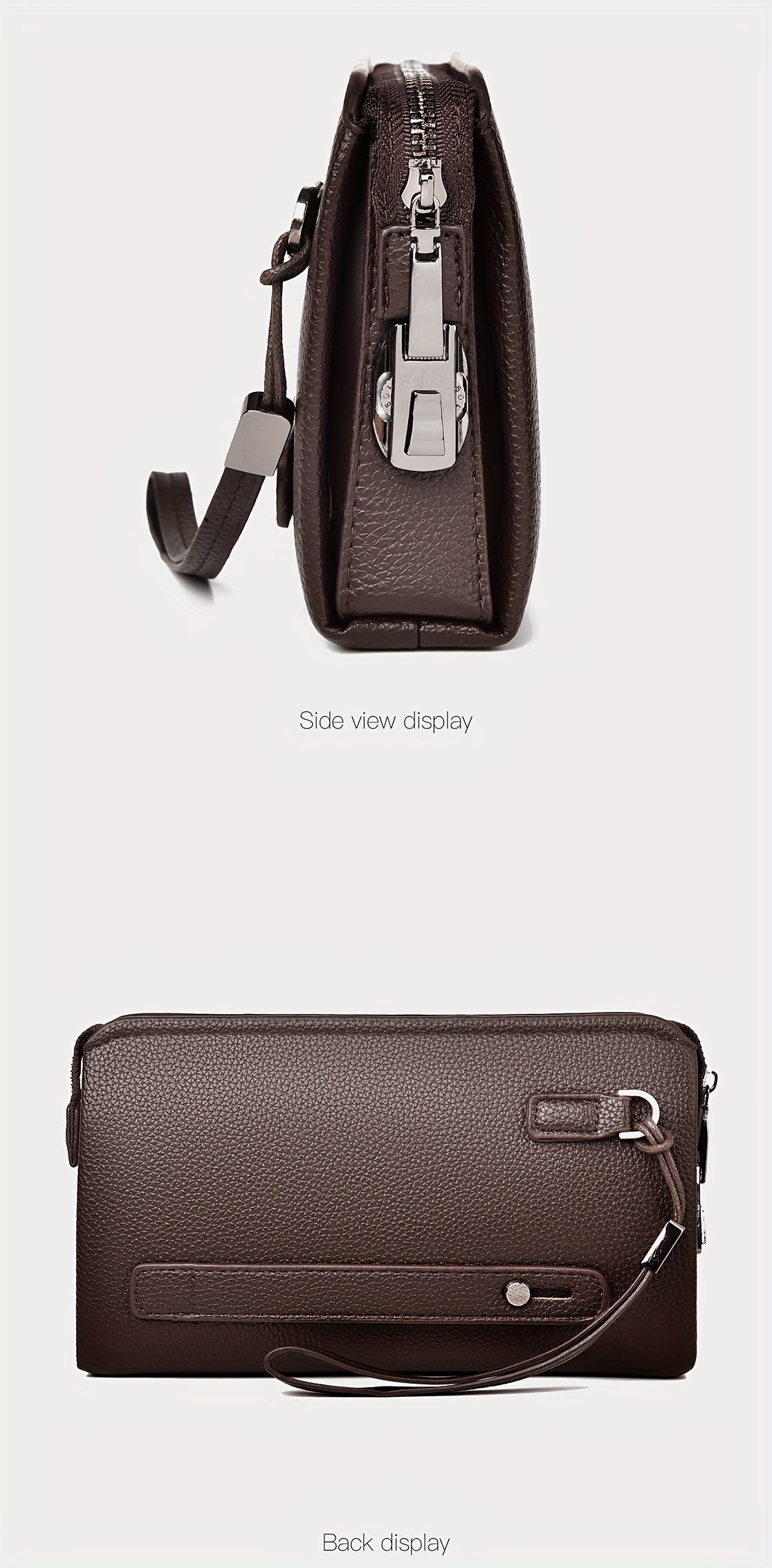 Men's Zip Wallet with Lock and 12 Card Slots