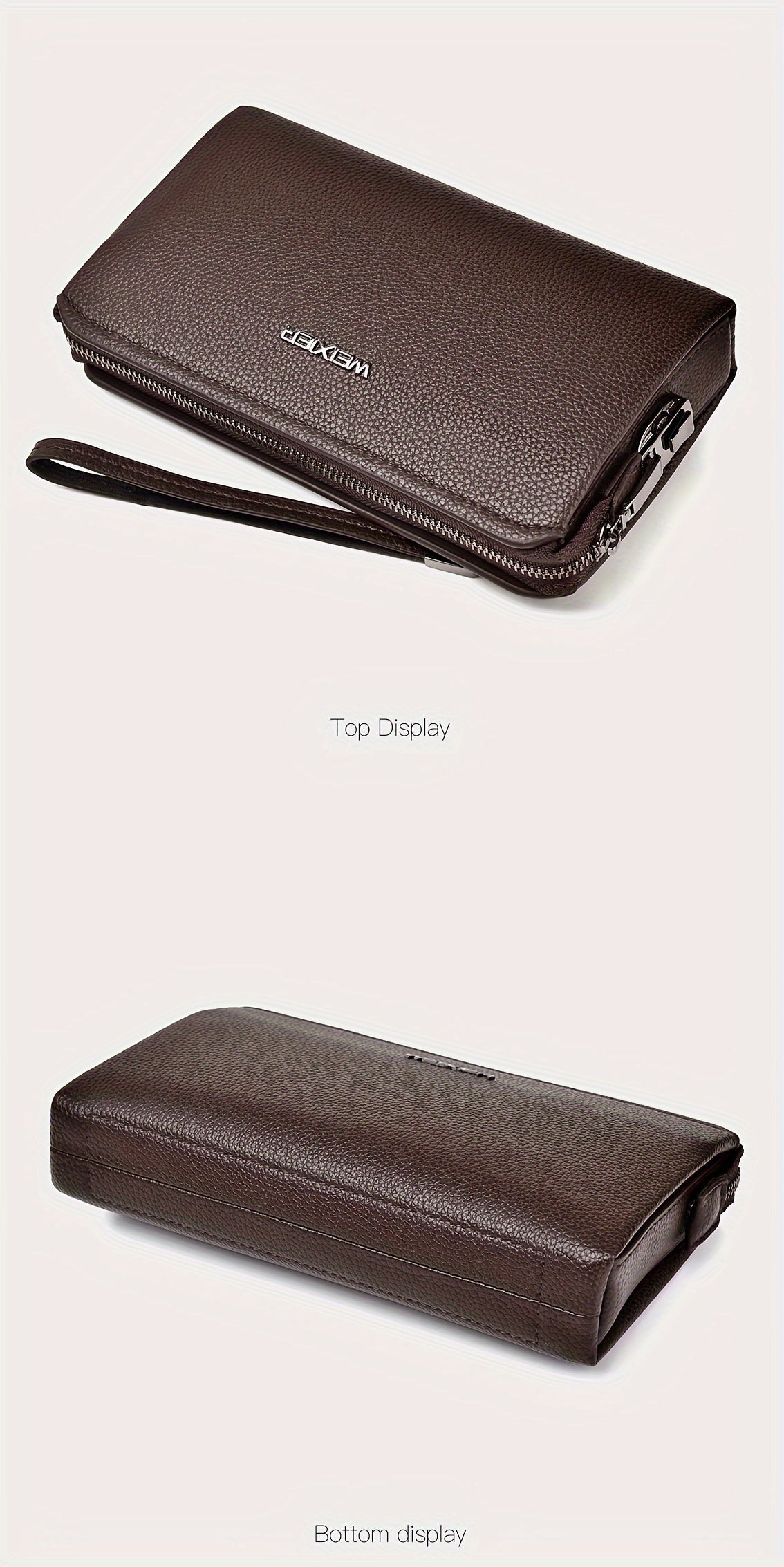 Men's Zip Wallet with Lock and 12 Card Slots