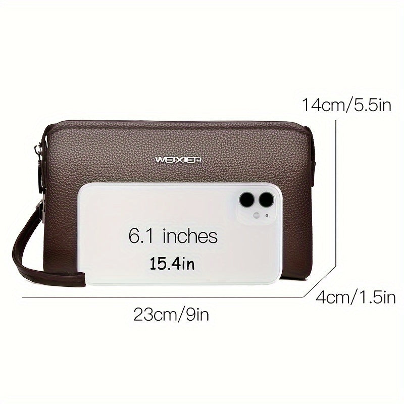 Men's Zip Wallet with Lock and 12 Card Slots