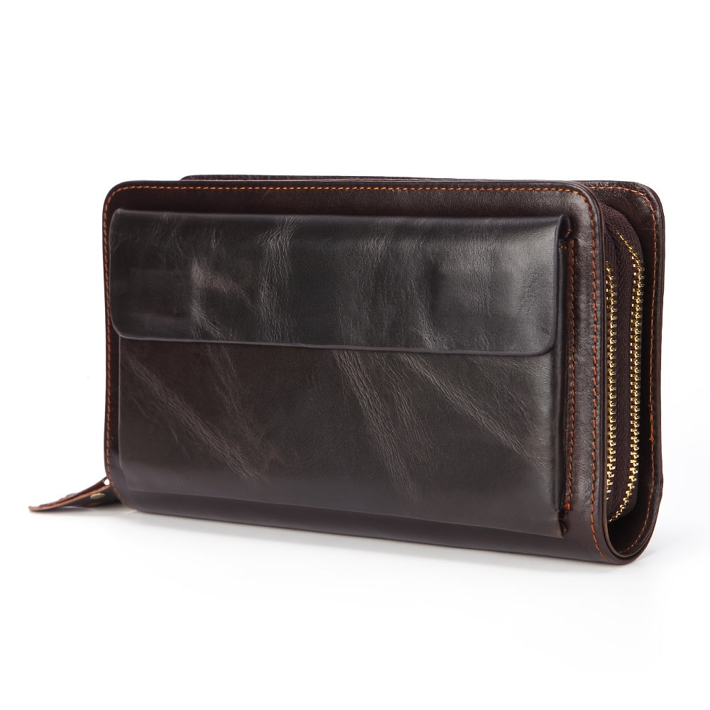 Men's Wallet Clutch 21.5 cm in Waxed Cowhide Image