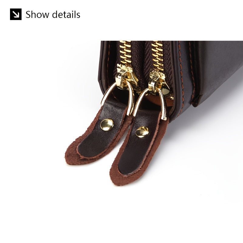 Men's Wallet Clutch 21.5 cm in Waxed Cowhide