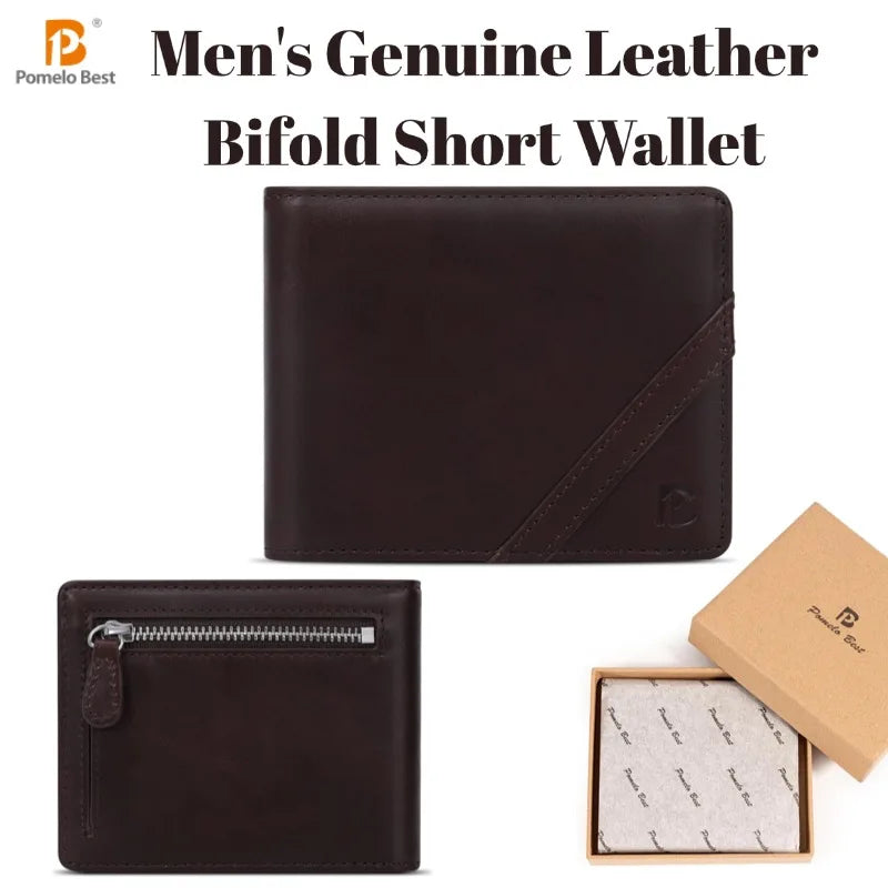 Top Grain Leather Bifold Wallet with RFID Protection