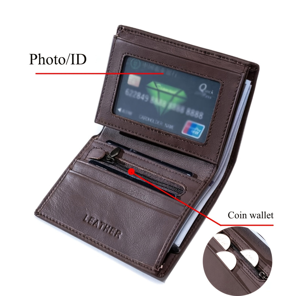 Men's Vertical Wallet, Twelve Slots and 86 Grams