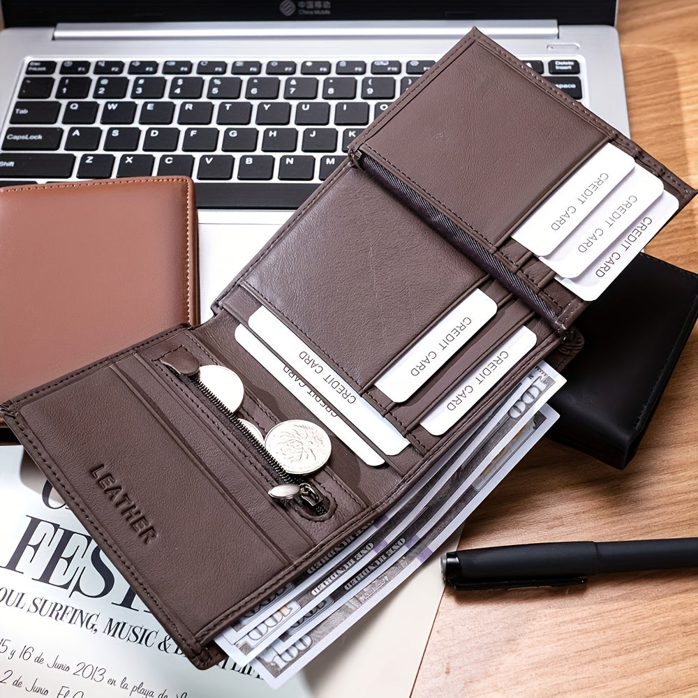 Men's Vertical Wallet, Twelve Slots and 86 Grams