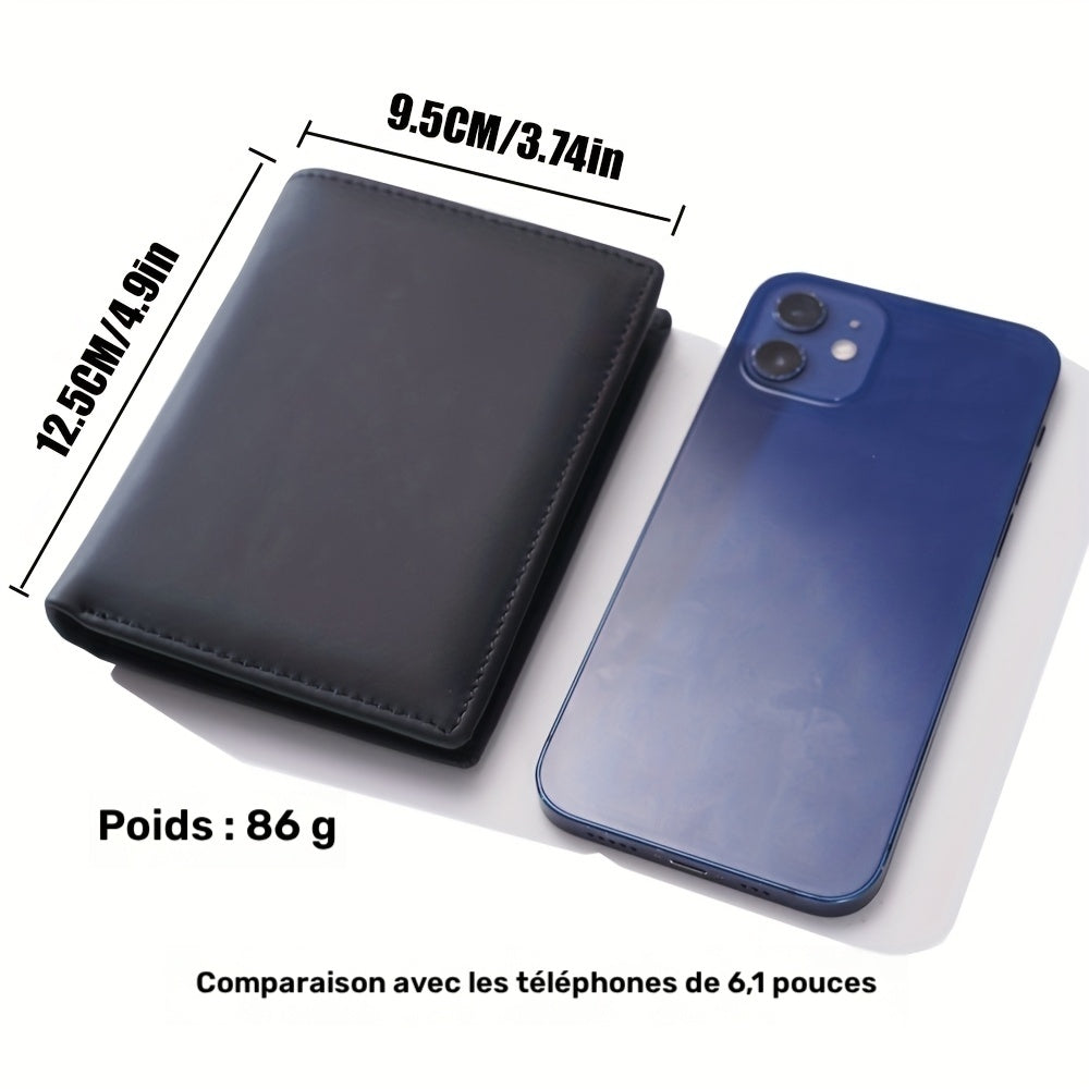 Men's Vertical Wallet, Twelve Slots and 86 Grams
