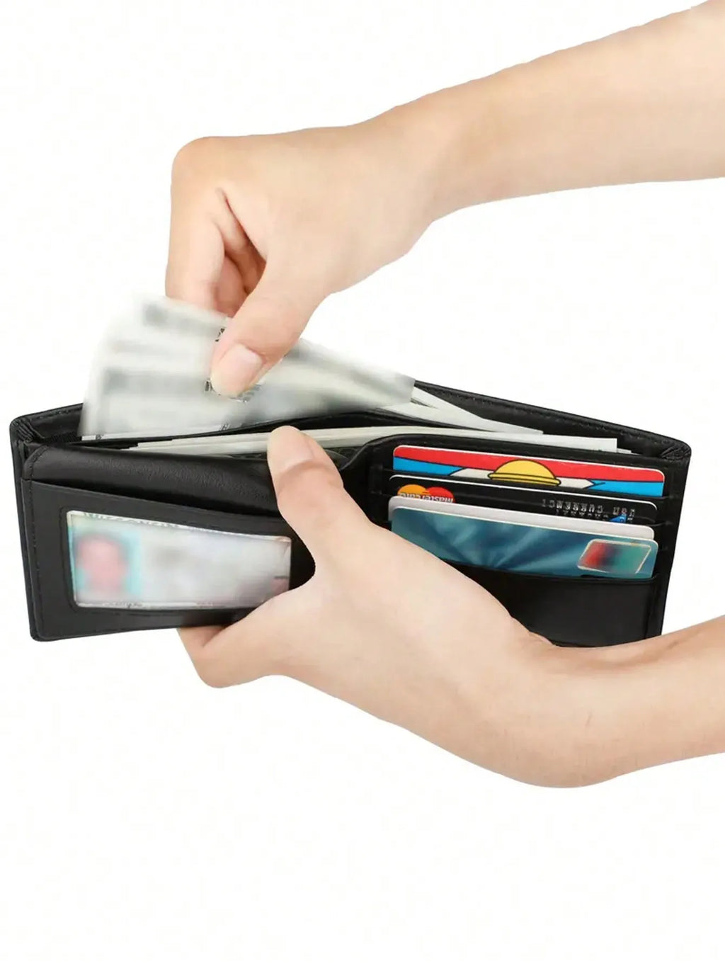 Men's Bifold Wallet in PU with RFID and Double ID Window