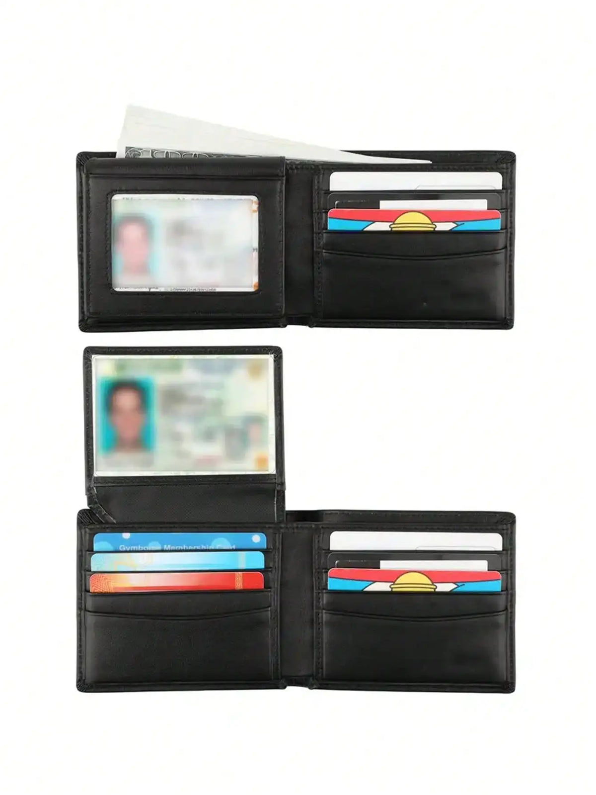 Men's Bifold Wallet in PU with RFID and Double ID Window Image