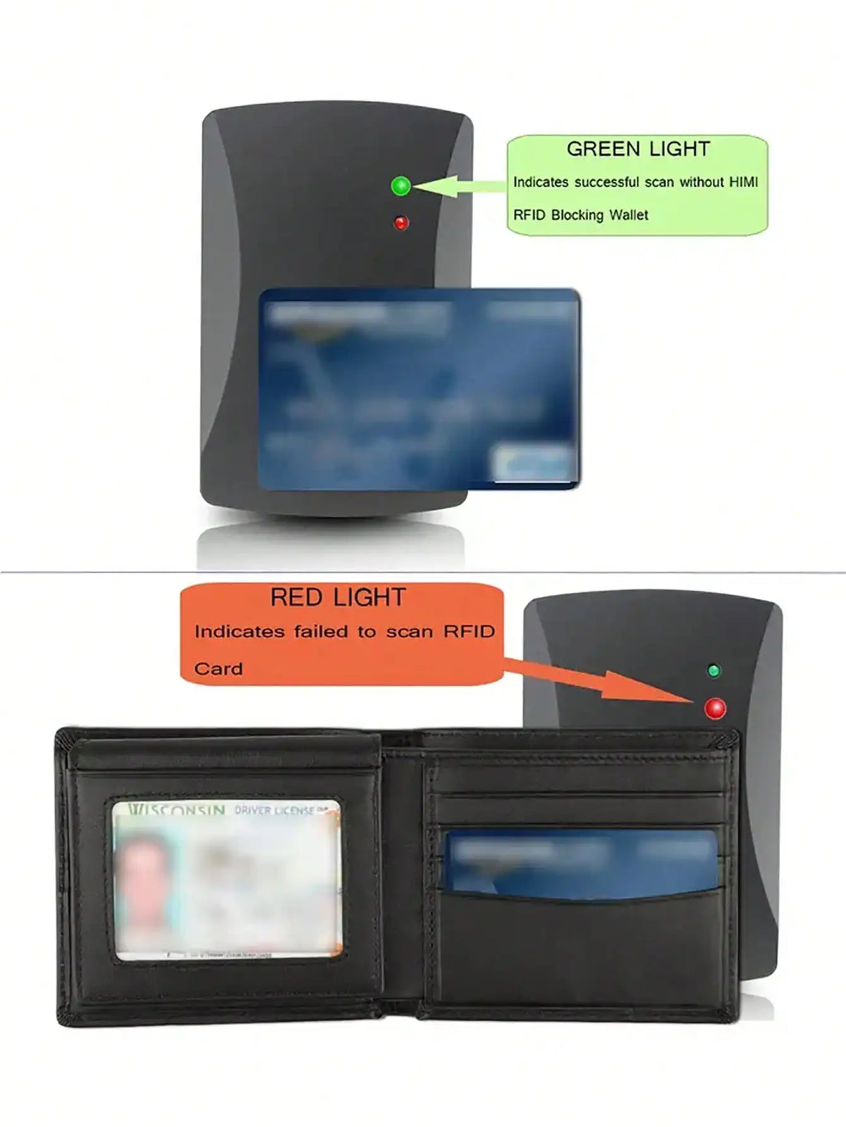 Men's Bifold Wallet in PU with RFID and Double ID Window Image