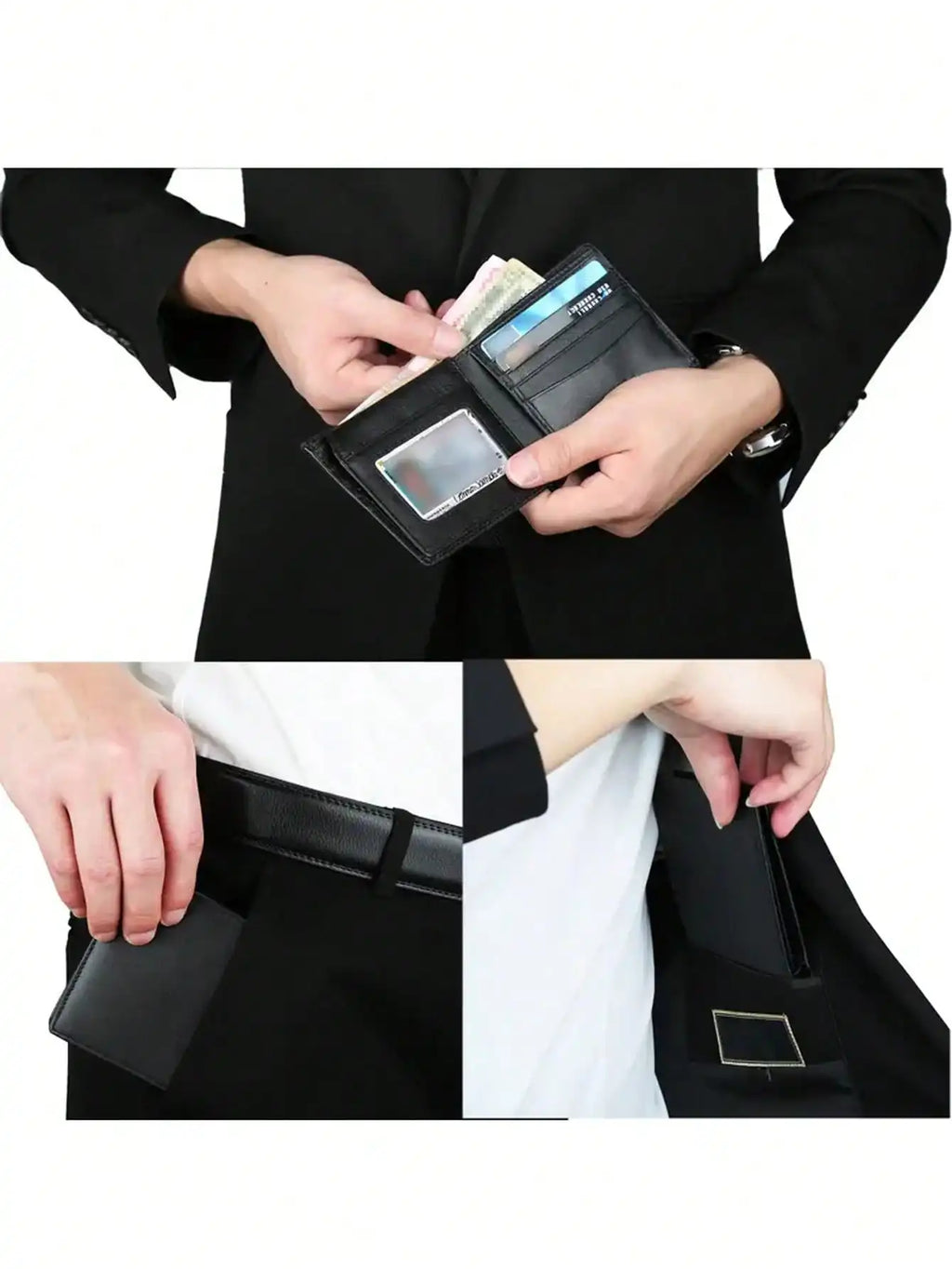 Men's Bifold Wallet in PU with RFID and Double ID Window