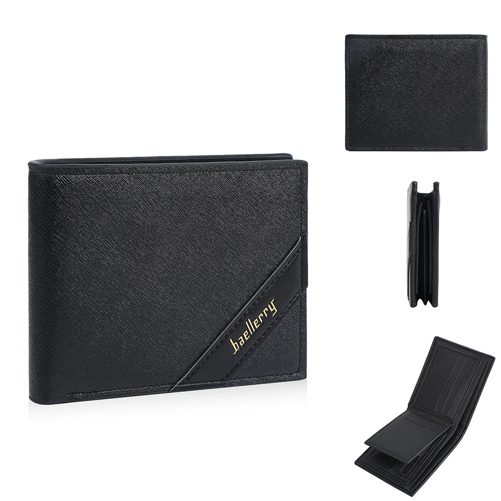 Men's Bifold Wallet in PU with RFID, Zippered Coin Purse and Card Holder