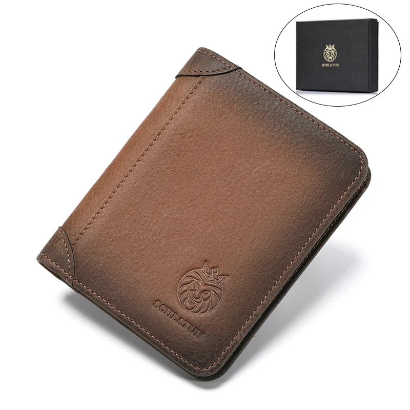 Genuine Leather Wallet - Retro Minimalism & RFID Security