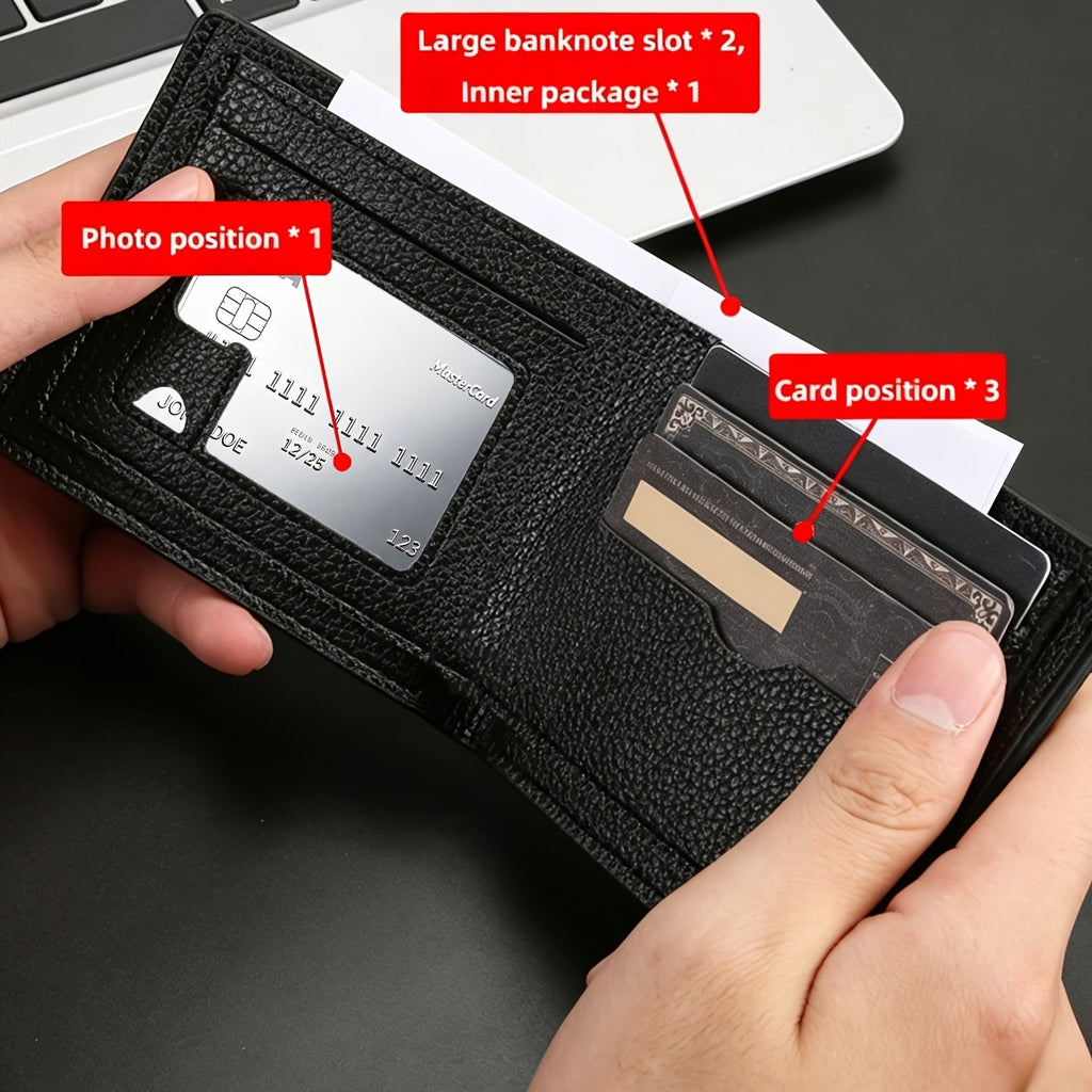 Men's Extra Slim Wallet 0.4 in, Faux Leather Crocodile Pattern