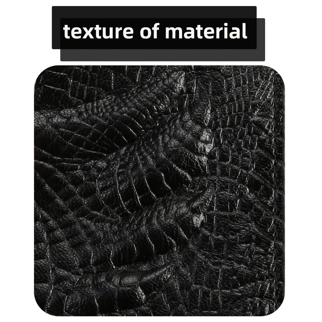 Men's Extra Slim Wallet 0.4 in, Faux Leather Crocodile Pattern