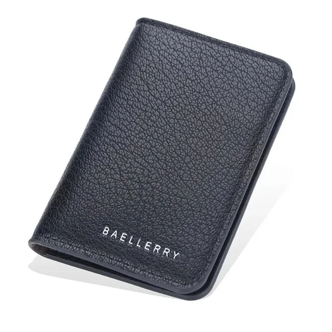 Slim Compact PU Leather Wallet for Men with Card Slots and Integrated Compartments