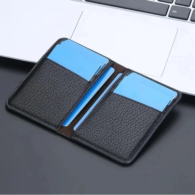 Slim Compact PU Leather Wallet for Men with Card Slots and Integrated Compartments
