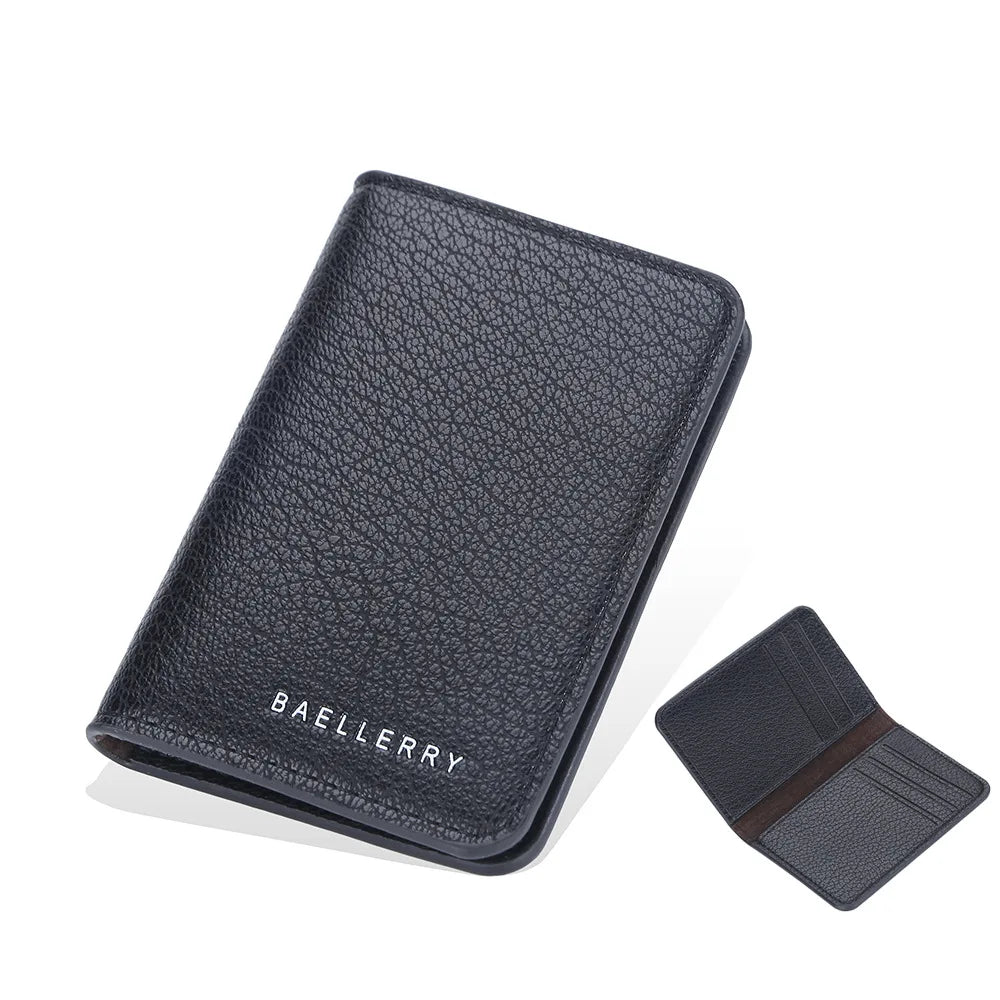 Slim Compact PU Leather Wallet for Men with Card Slots and Integrated Compartments