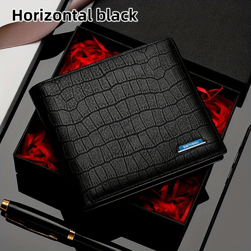 Men's Anti-RFID Wallet, Horizontal or Vertical Format