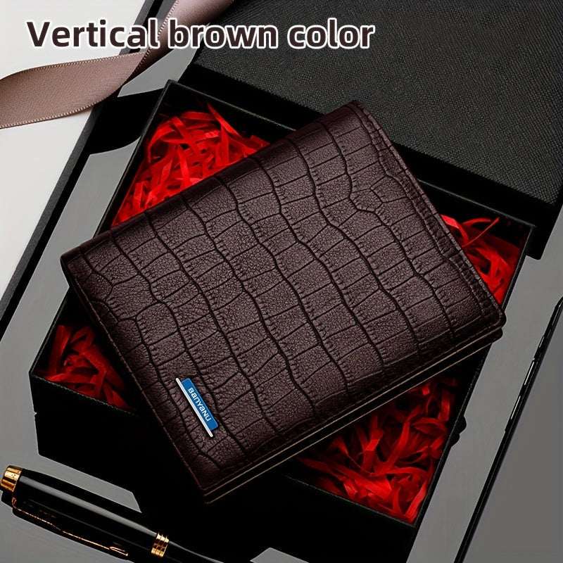 Men's Anti-RFID Wallet, Horizontal or Vertical Format