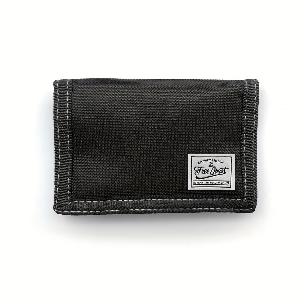 Men's 3-Fold Wallet in Fabric with Zippered Coin Pocket