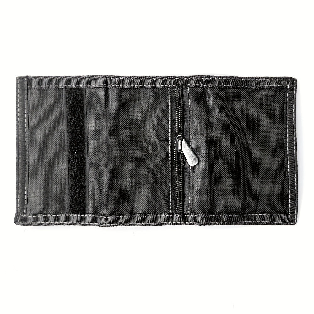 Men's 3-Fold Wallet in Fabric with Zippered Coin Pocket
