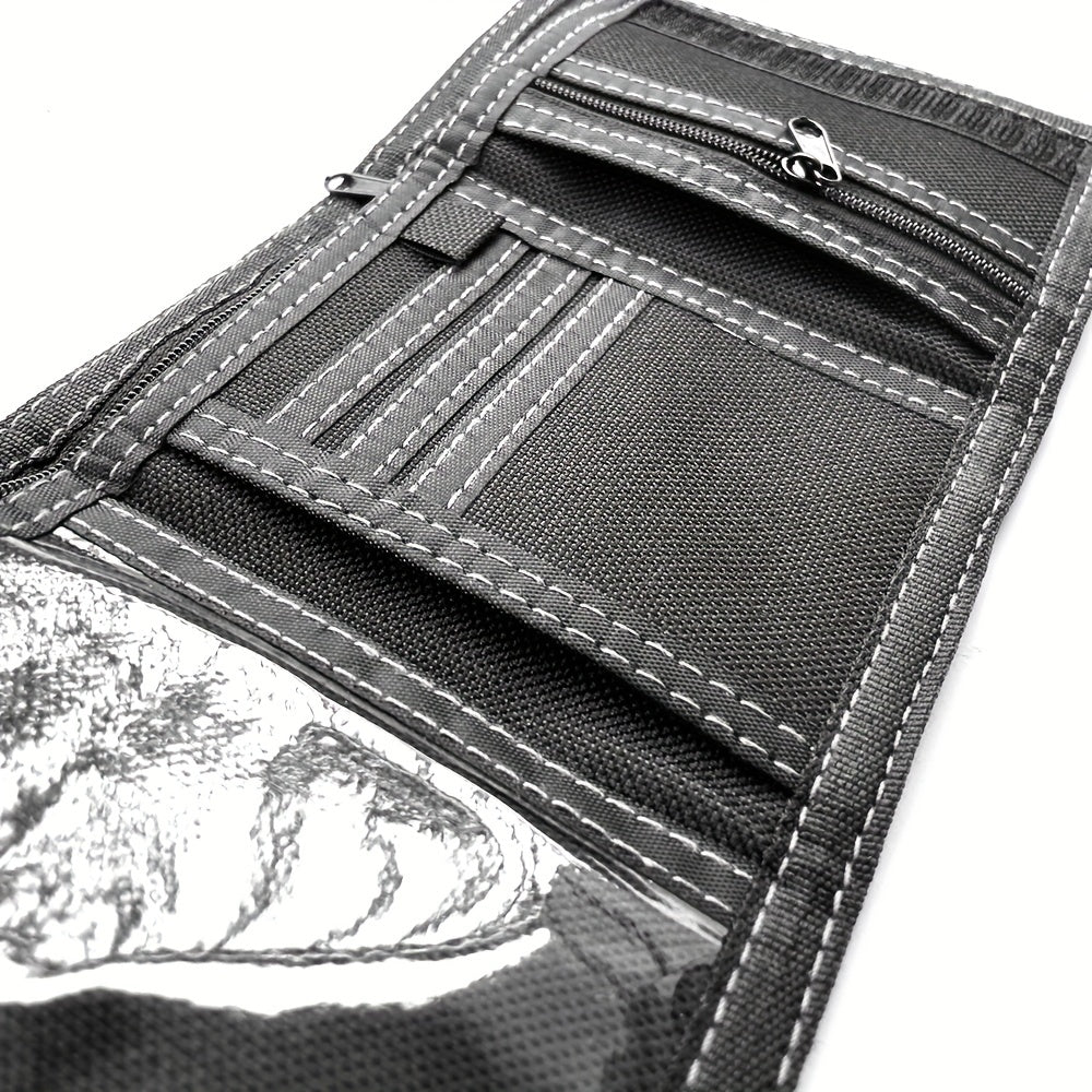 Men's 3-Fold Wallet in Fabric with Zippered Coin Pocket