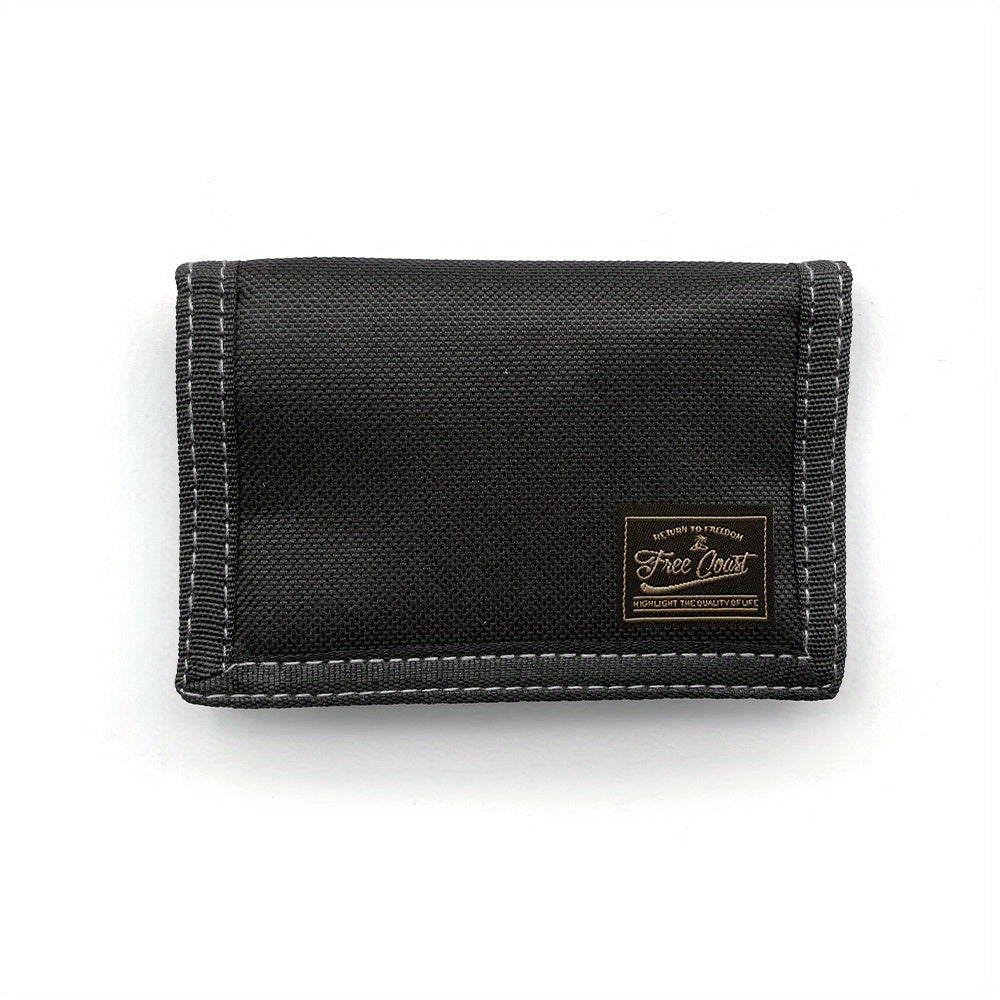 Men's 3-Fold Wallet in Fabric with Zippered Coin Pocket Image