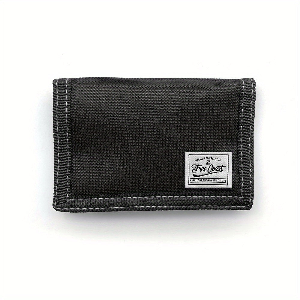 Men's 3-Fold Wallet in Fabric with Zippered Coin Pocket