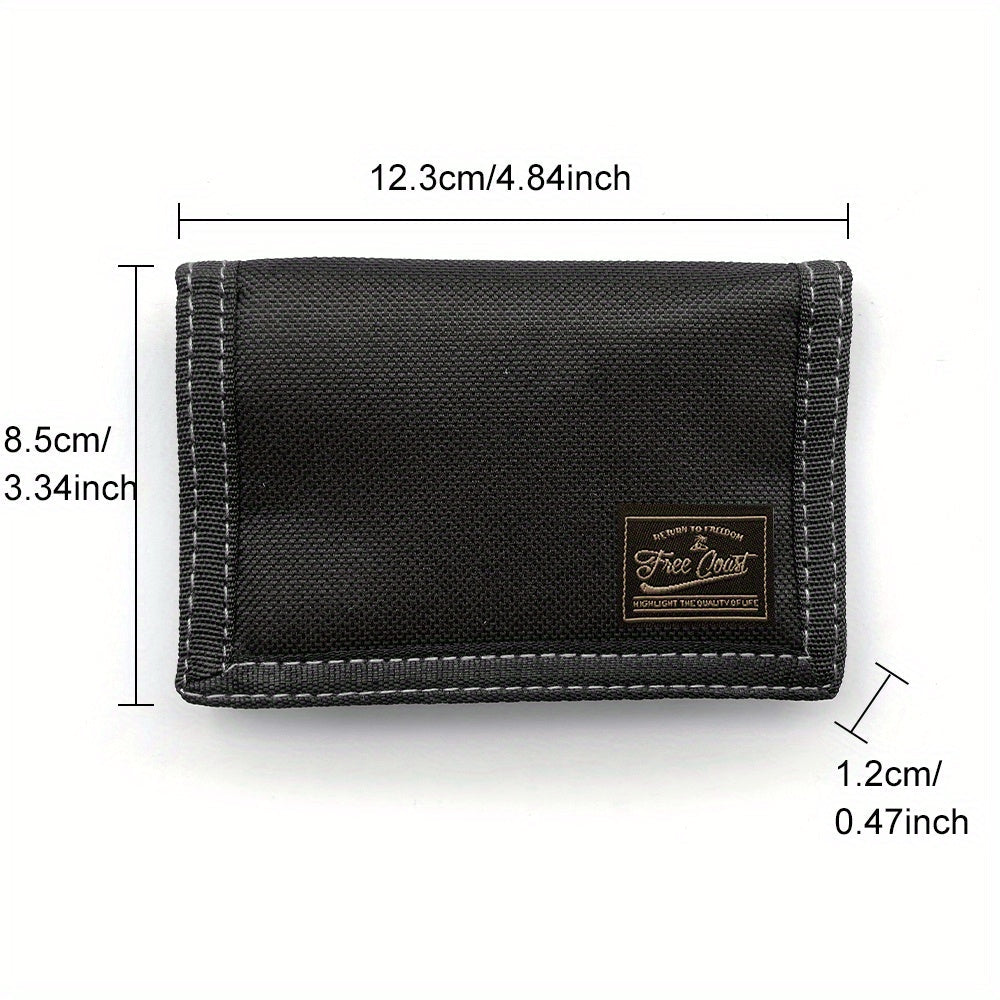 Men's 3-Fold Wallet in Fabric with Zippered Coin Pocket