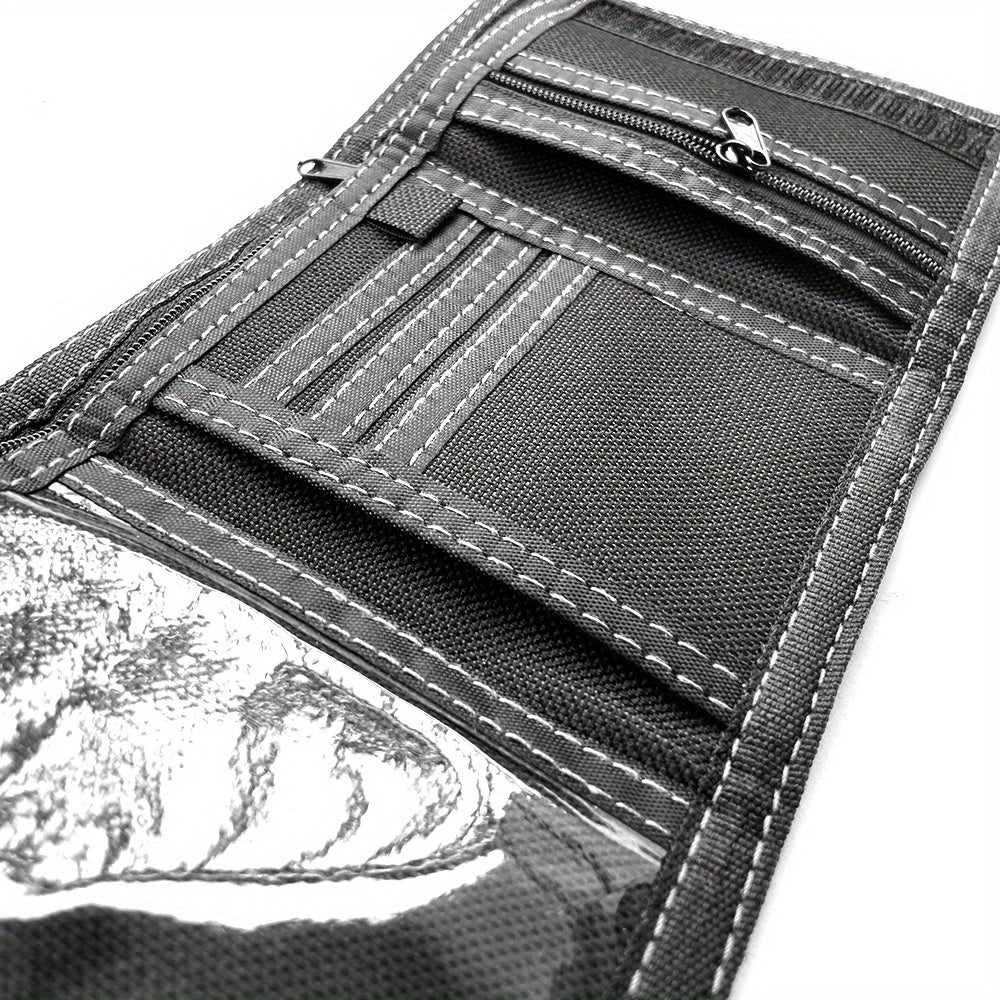Men's 3-Fold Wallet in Fabric with Zippered Coin Pocket