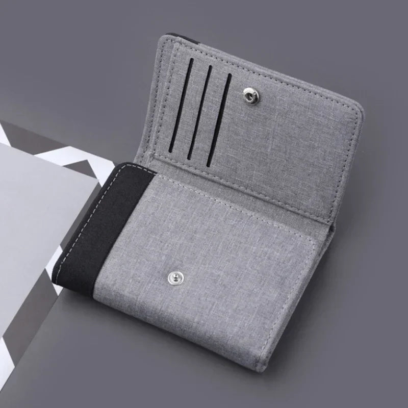 Three-Fold Canvas Wallet - Compact and Multi-Slot